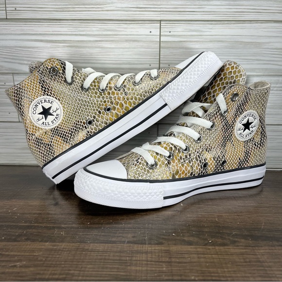 Converse Chuck Taylor All Star High SnakeSkin Women’s Yellow Shoes - Women’s 6 - Picture 4 of 9